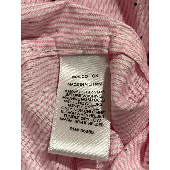 Express Dress Shirt Men's L 16-16 1/2 Pink Striped Extra Slim Point Collar New - Picture 5 of 5